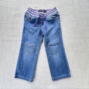 Mini Boden Pull-on Jeans with Heart Pockets EUC 4